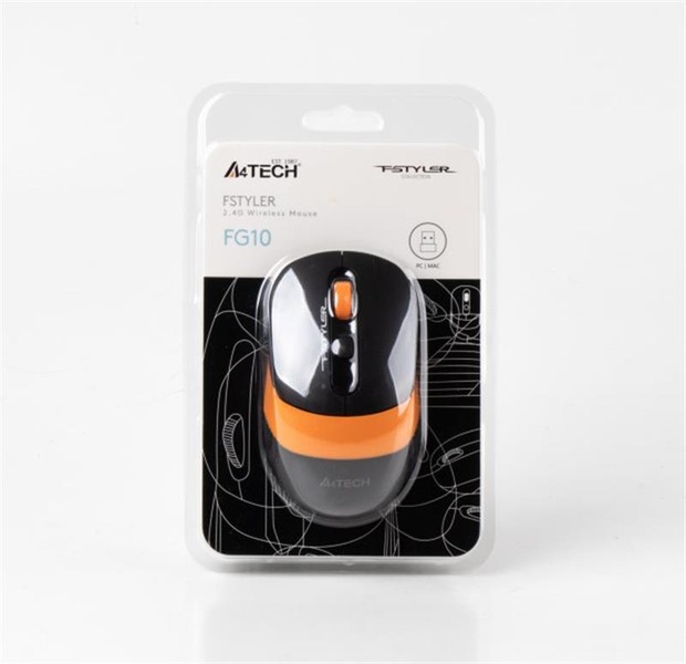 Мишка бездротова A4Tech FG10 Black/Orange USB FG10 (Orange) фото