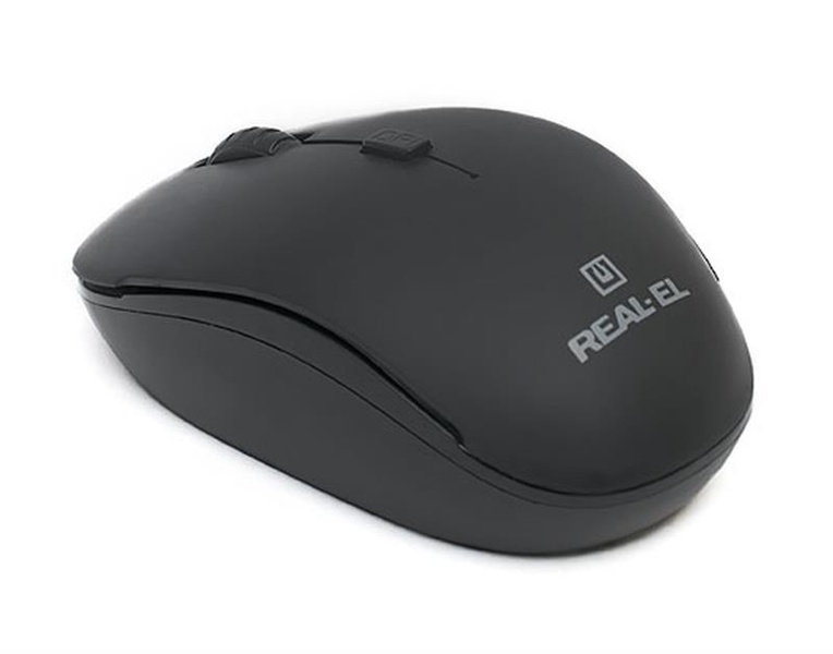 Мишка бездротова REAL-EL RM-301 Wireless Black USB EL123200022 фото