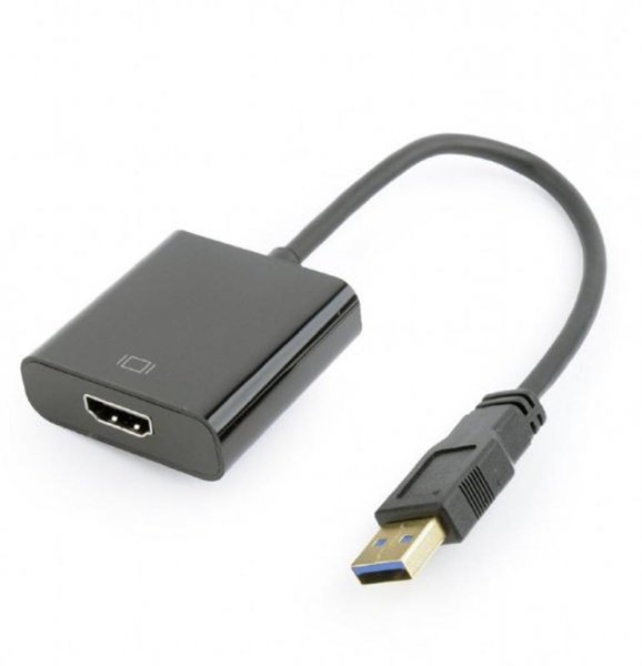 Адаптер Cablexpert (A-USB3-HDMI-02) USB3.0-HDMI, 0.15 м, чорний A-USB3-HDMI-02 фото
