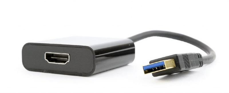 Адаптер Cablexpert (A-USB3-HDMI-02) USB3.0-HDMI, 0.15 м, чорний A-USB3-HDMI-02 фото