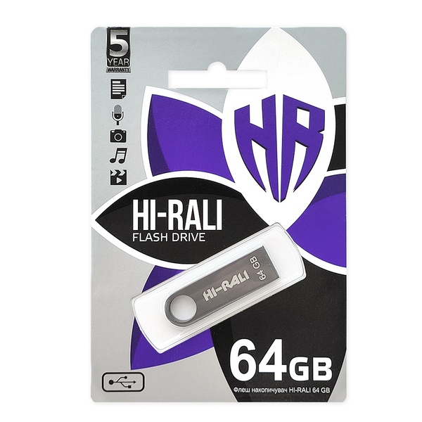 Флеш-накопичувач USB 64GB Hi-Rali Shuttle Series Black (HI-64GBSHBK) HI-64GBSHBK фото