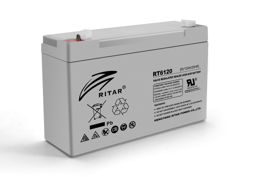 Акумуляторна батарея Ritar 6V 12AH Gray Case (RT6120A/02969) AGM RT6120A/02969 фото