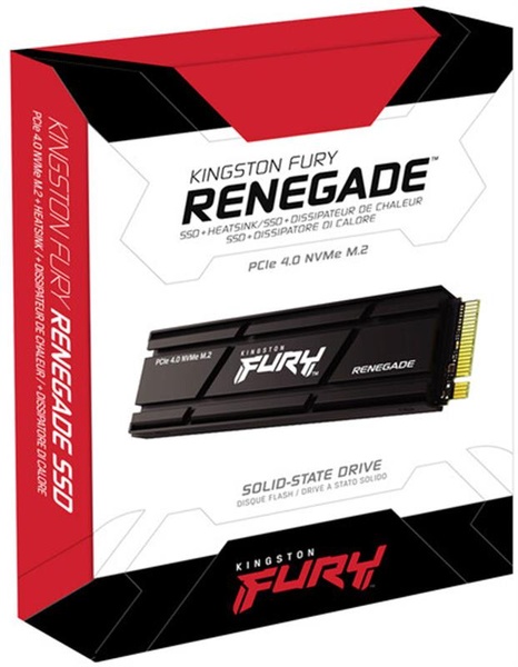 Накопичувач SSD 500GB Kingston Fury Renegade with Heatsink M.2 2280 PCIe 4.0 x4 NVMe 3D TLC (SFYRSK/500G) SFYRSK/500G фото