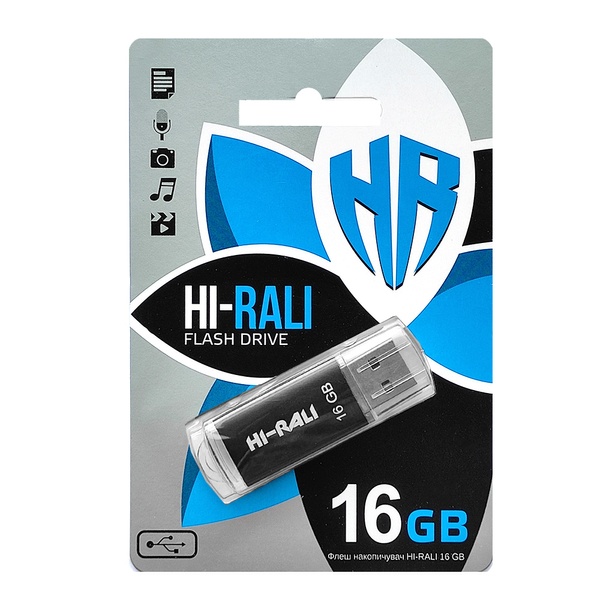 Флеш-накопичувач USB 16GB Hi-Rali Rocket Series Black (HI-16GBVCBK) HI-16GBVCBK фото