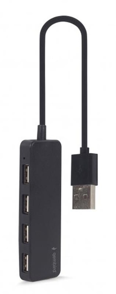 Концентратор USB Gembird 4хUSB2.0, пластик, Black (UHB-U2P4-06) UHB-U2P4-06 фото