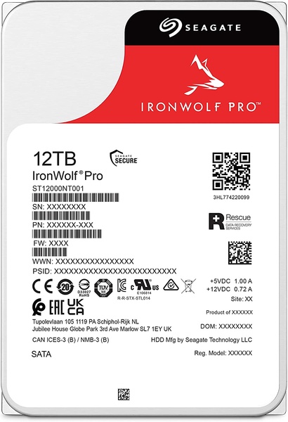 Накопичувач HDD SATA 12.0TB Seagate IronWolf Pro 7200rpm 256MB (ST12000NT001) ST12000NT001 фото