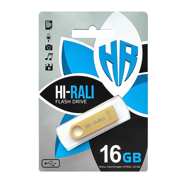 Флеш-накопичувач USB 16GB Hi-Rali Shuttle Series Gold (HI-16GBSHGD) HI-16GBSHGD фото