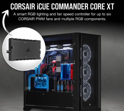 Інтелектуальний контролер RGB-підсвічування та швидкості обертання вентилятора Corsair Icue Commander Core XT (CL-9011112-WW) CL-9011112-WW фото
