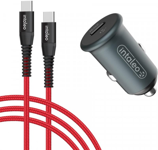 Автомобільний зарядний пристрій Intaleo CCGQPD120T (USB, 3A) Grey (1283126509957) + кабель USB Type С 1283126509957 фото