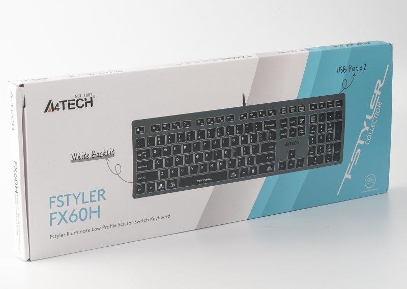 Клавіатура A4Tech Fstyler FX60H Grey White backlit FX60H USB (Grey) White backlit фото