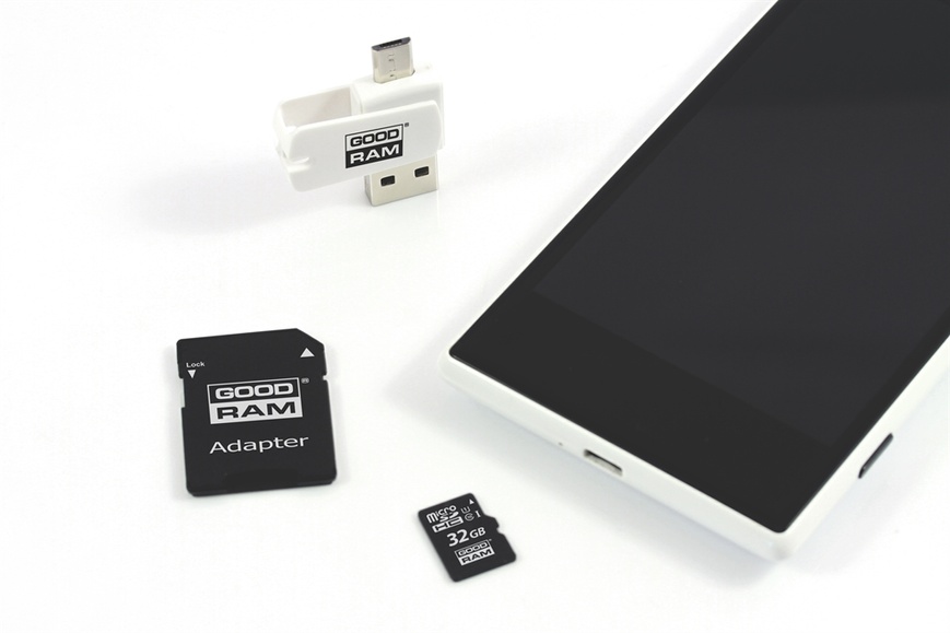 Карта пам`ятi MicroSDHC 32GB UHS-I Class 10 GOODRAM + SD-adapter + OTG Card reader (M1A4-0320R12) M1A4-0320R12 фото