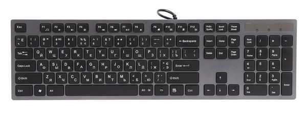 Клавiатура A4Tech KV-300H Ukr Grey/Black KV-300H USB (Grey+Black) фото