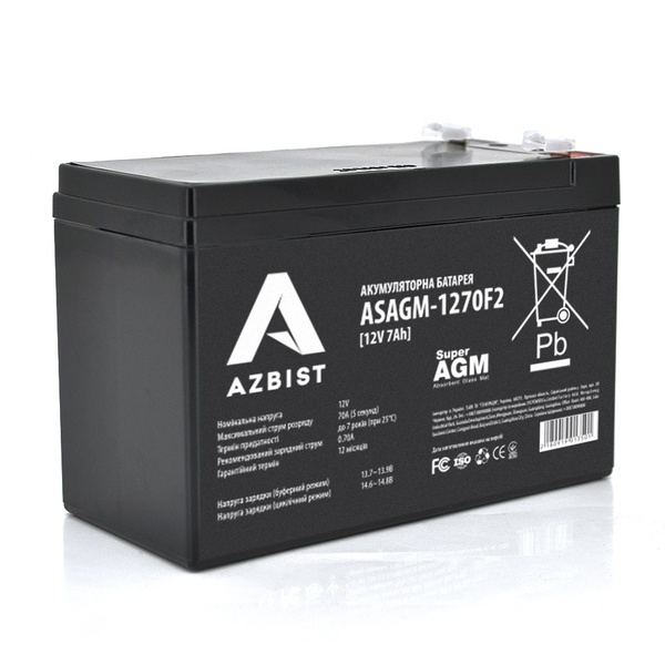 Акумуляторна батарея Azbist 12V 7AH (ASAGM-1270F2/01350) AGM ASAGM-1270F2/01350 фото