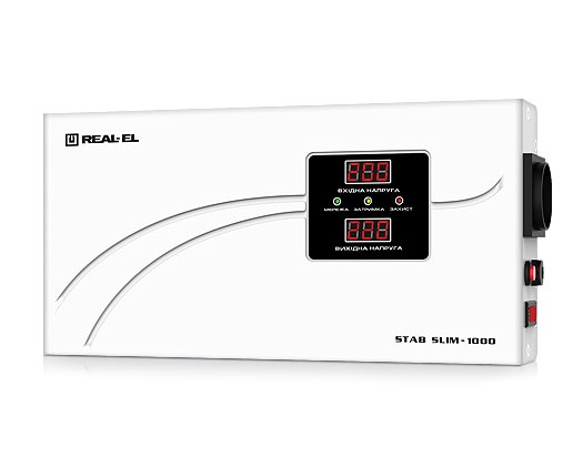Стабілізатор REAL-EL STAB SLIM-1000 White EL122400007 фото