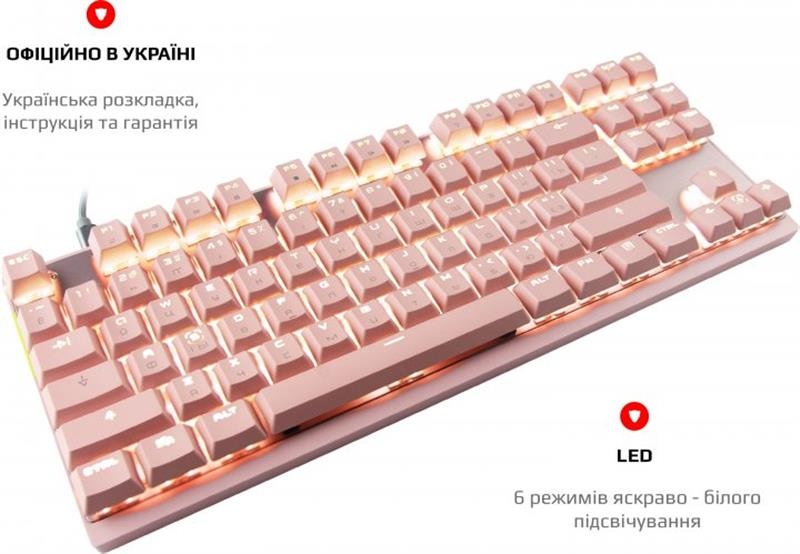 Клавіатура бездротова Motospeed GK82 Outemu Red Pink (mtgk82pmr) mtgk82pmr фото