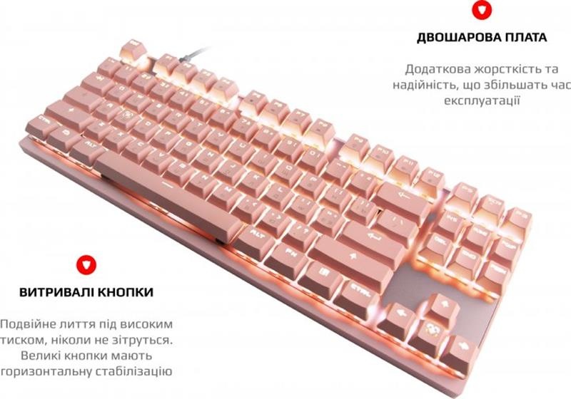 Клавіатура бездротова Motospeed GK82 Outemu Red Pink (mtgk82pmr) mtgk82pmr фото