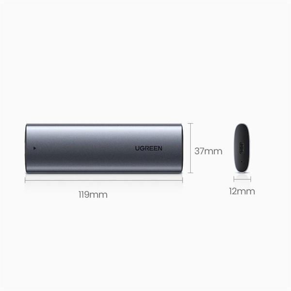 Зовнішня кишеня Ugreen для SSD M.2 (NVMe) M-Key 3.1 Gen2 CM400 Gray (10902) 10902 фото