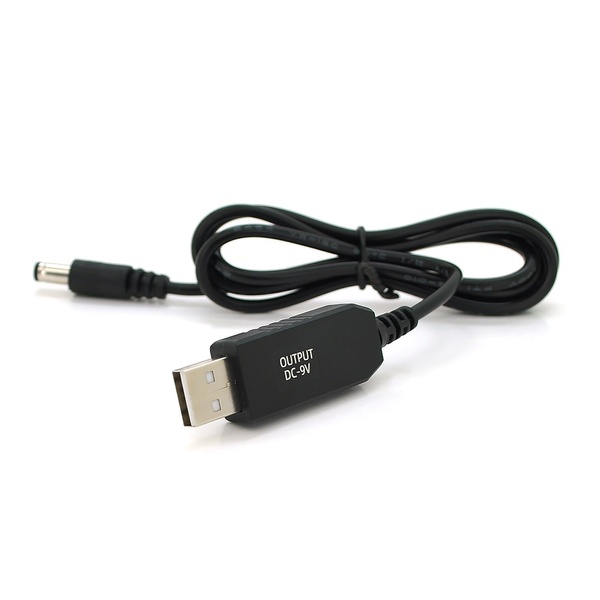 Кабель для роутера 5.5/2.5mm(M)=> USB2.0 (Out:9V), 1м, Black, OEM (KPFR/5-9/29887) KPFR/5-9/29887 фото