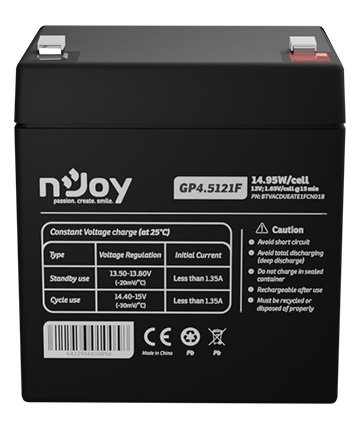 Акумуляторна батарея Njoy GP4.5121F 12V 4.5AH (BTVACDUEATE1FCN01B) AGM GP4.5121F фото