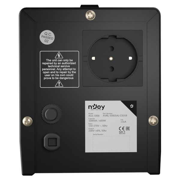 Стабілізатор NJOY Alvis 1000 (AVRL-10001AL-CS01B) AVR, 1 розетка Alvis 1000 фото