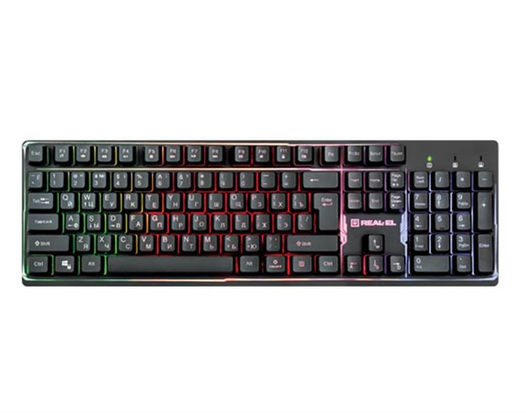 Клавіатура REAL-EL Comfort 7011 Backlit Ukr Black EL123100043 фото