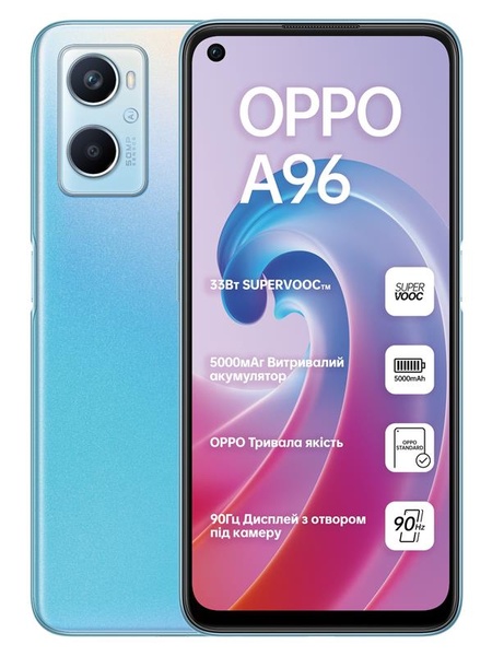 Смартфон Oppo A96 8/128GB Dual Sim Sunset Blue A96 8/128GB Blue фото