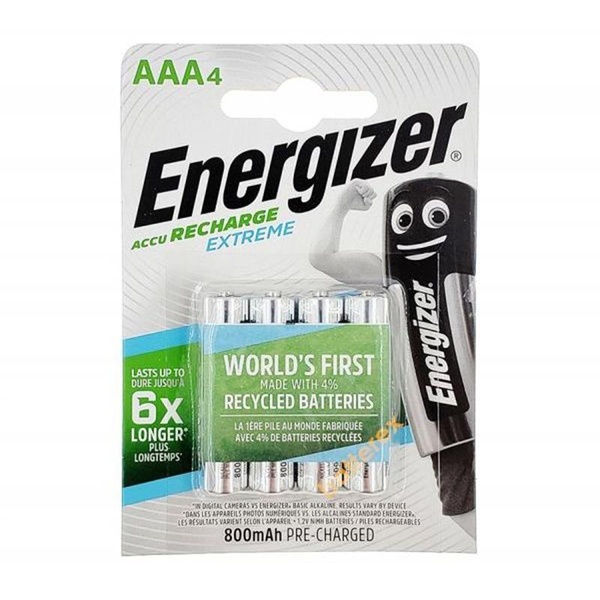 Акумулятори Energizer Recharge Extreme AAA/HR03 LSD Ni-MH 800 mAh BL 4шт ENR EXTREME RECH 800 фото