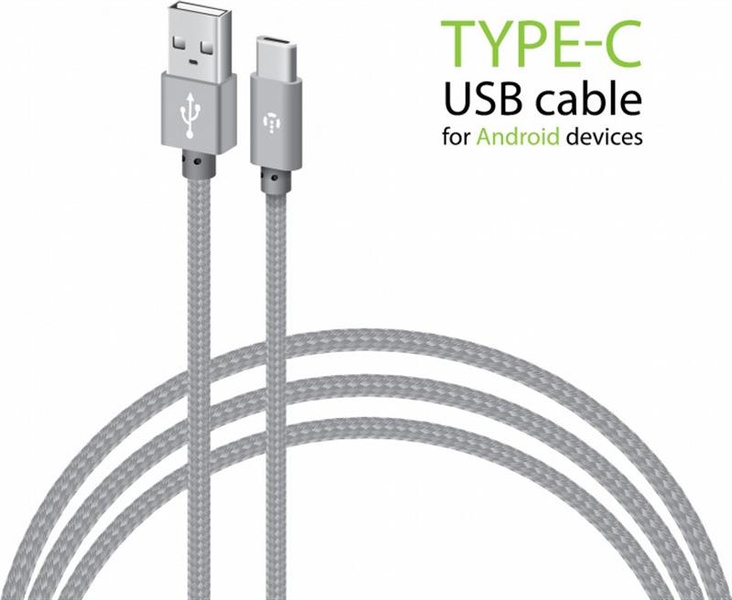 Кабель Intaleo CBGNYT1 USB-USB Type-C 1м Grey (1283126489136) 1283126489136 фото