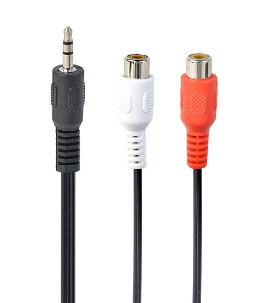 Аудіо-кабель Cablexpert 3.5 мм - 2xRCA (M/F), 0.2 м, чорний (CCA-406) CCA-406 фото