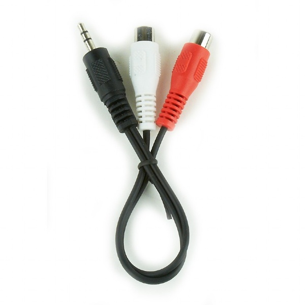 Аудіо-кабель Cablexpert 3.5 мм - 2xRCA (M/F), 0.2 м, чорний (CCA-406) CCA-406 фото