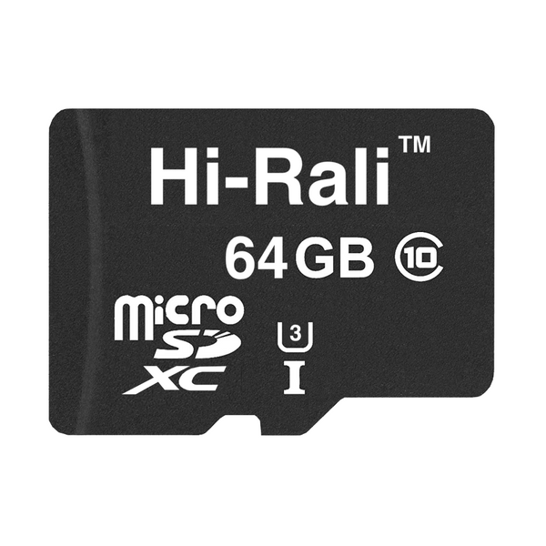 Карта пам`ятi MicroSDXC 64GB UHS-I/U3 Class 10 Hi-Rali (HI-64GBSDU3CL10-00) HI-64GBSDU3CL10-00 фото