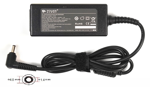 Блок живлення PowerPlant для ноутбука Asus 220V, 19V 33W 1.75A, 4.0х1.35мм (AS33F4014) AS33F4014 фото