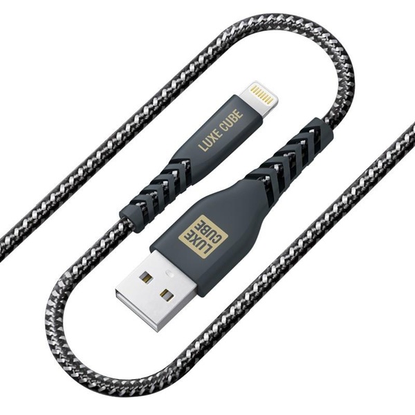 Кабель Luxe Cube Kevlar USB-Lightning, 1.2м, чорний (8886668686440) 8886668686440 фото