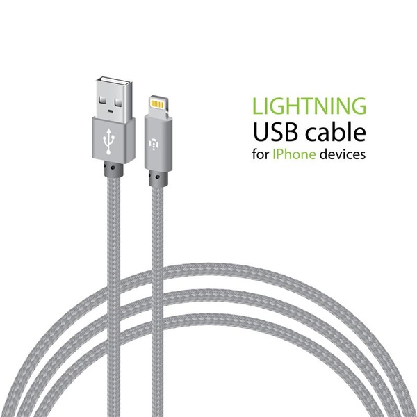 Кабель Intaleo CBGNYL1 USB-Lightning 1м Grey (1283126477652) 1283126477652 фото