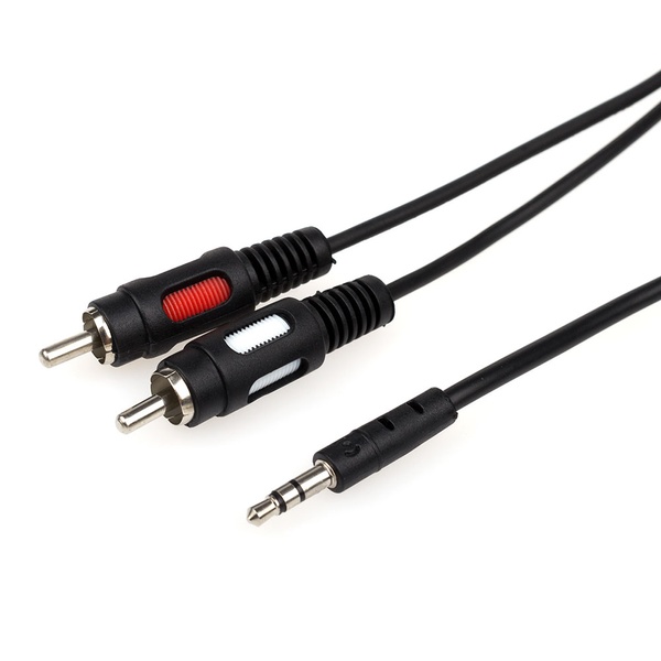 Аудіо-кабель Atcom 3.5 мм - 2xRCA (M/M), 0.8 м, Black (10810) пакет 10810 фото