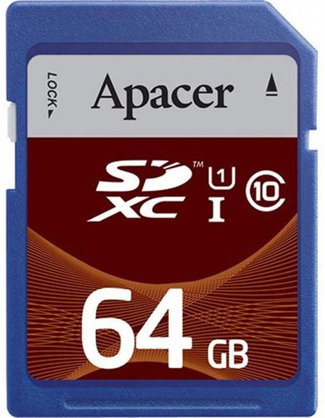 Карта пам`ятi SDXC 64GB UHS-I Class 10 Apacer (AP64GSDXC10U1-R) AP64GSDXC10U1-R фото