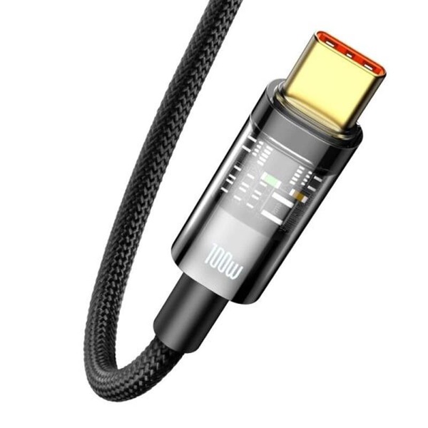 Кабель Baseus Explorer USB-USB Type-C, 5A, 100W, 1м Black (CATS000201) CATS000201 фото