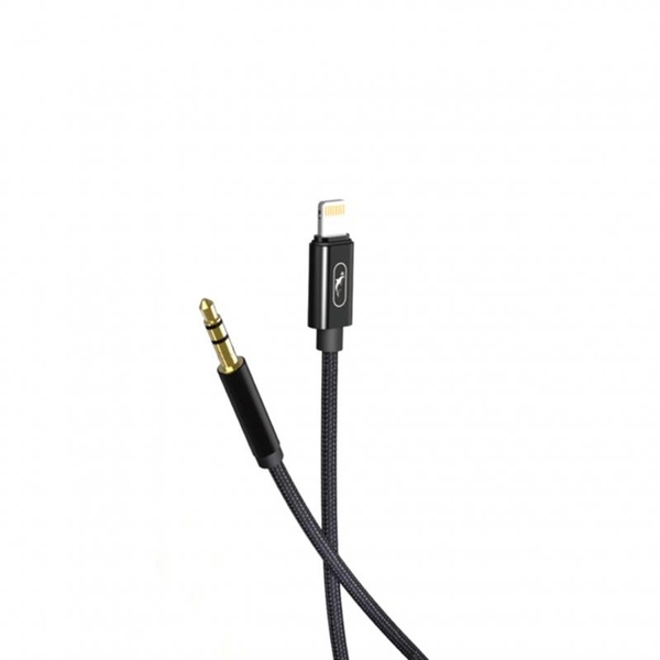 Кабель SkyDolphin SR26 Braided Wire 3.5 мм - Lightning (M/M), 1 м, Black (AUX-000069) AUX-000069 фото