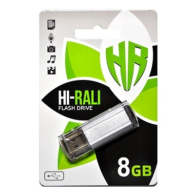 Флеш-накопичувач USB 8GB Hi-Rali Stark Series Silver (HI-8GBSTSL) HI-8GBSTSL фото