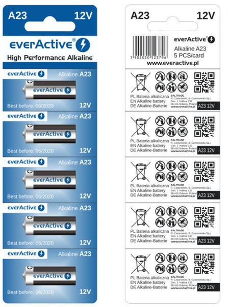 Батарейка everActive A23 (23A5BL) BL 5шт Everactive 23A 23A5BL фото