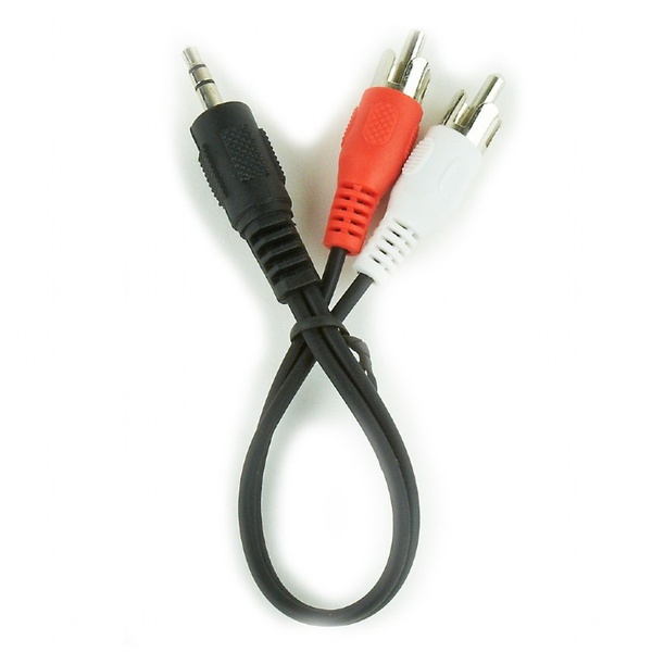 Аудіо-кабель Cablexpert 3.5 мм - 2хRCA (M/M), 0.2 м, Black (CCA-458/0.2) CCA-458/0.2 фото