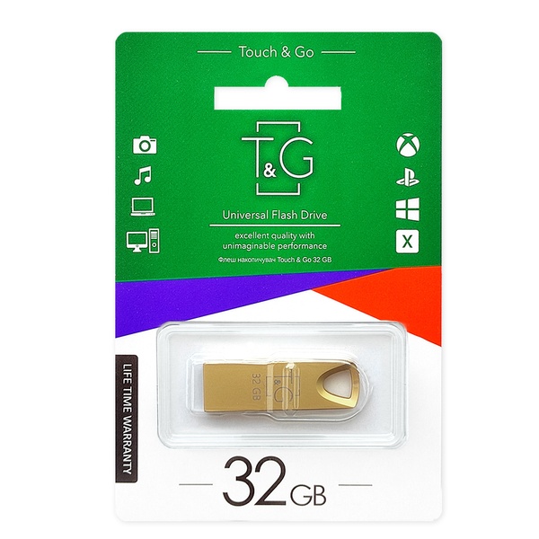 Флеш-накопичувач USB 32GB T&G 117 Metal Series Gold (TG117GD-32G) TG117GD-32G фото