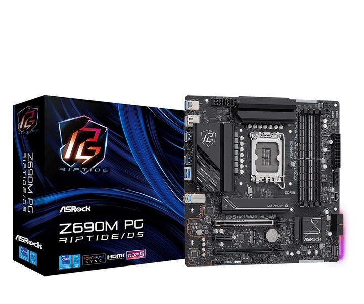 Материнська плата ASRock Z690M PG Riptide/D5 Socket 1700 Z690M PG RIPTIDE/D5 фото