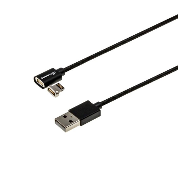 Кабель Grand-X USB-Lightning, магнітний, 1м, Black (MG-01L) MG-01L фото