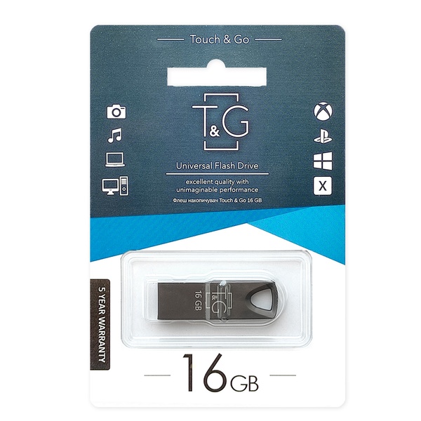 Флеш-накопичувач USB 16GB T&G 117 Metal Series Black (TG117BK-16G) TG117BK-16G фото