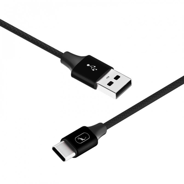 Кабель SkyDolphin S55T Neylon USB - Type-C 1м, Black (USB-000436) USB-000436 фото