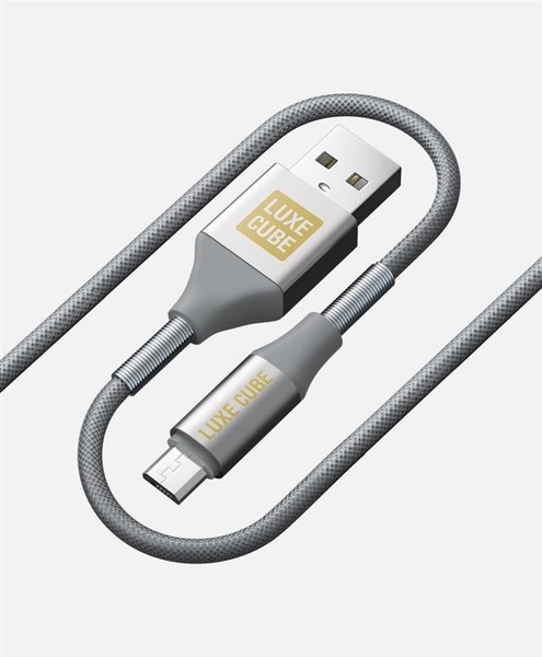 Кабель Luxe Cube Armored USB-microUSB, 1м, сірий (8886668686105) 8886668686105 фото