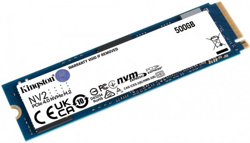 Накопичувач SSD 500GB M.2 NVMe Kingston NV2 M.2 2280 PCIe Gen4.0 x4 (SNV2S/500G) SNV2S/500G фото