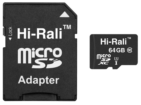 Карта пам`ятi MicroSDXC 64GB Class 10 Hi-Rali + SD-adapter (HI-64GBSDCL10-01) HI-64GBSDCL10-01 фото