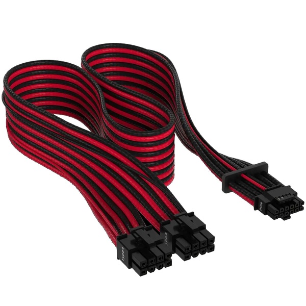 Кабель-перехідник Corsair Premium Individually Sleeved 12+4pin PCIe Gen 5 12VHPWR 600W cable, Type 4, RED/BLACK (CP-8920334) CP-8920334 фото